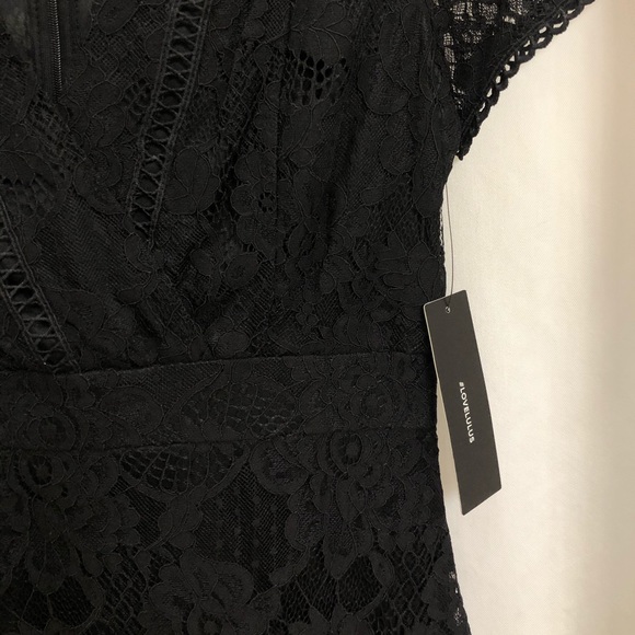 NWT LULUS BLACK EVENING LACE DRESS 🖤 - Picture 5 of 7